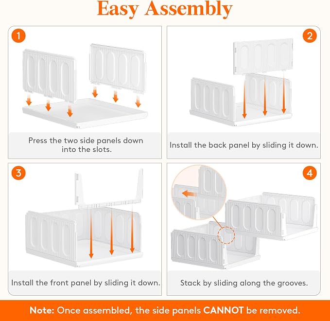 Lifewit 4 Pack Stackable Closet Organizers - Image 5
