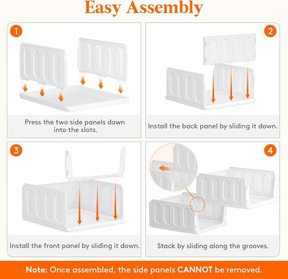 Lifewit 4 Pack Stackable Closet Organizers - Image 5