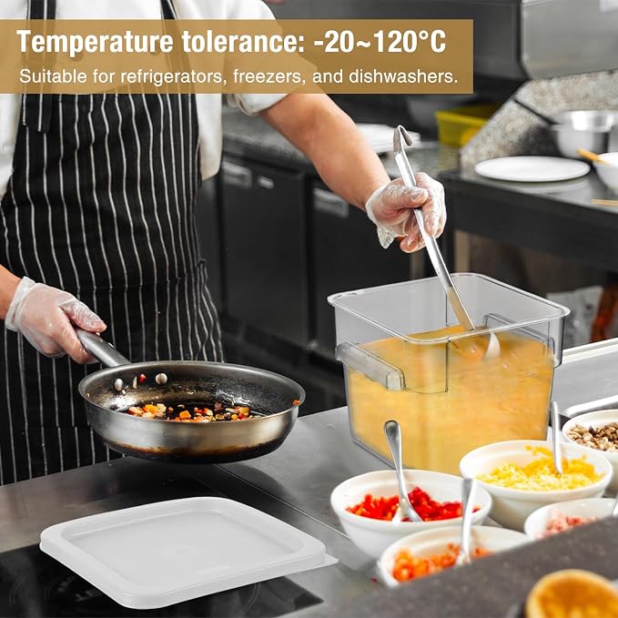 FoldTier 2 Pieces Square Food Storage Containers Polycarbonate Clear food - Image 5