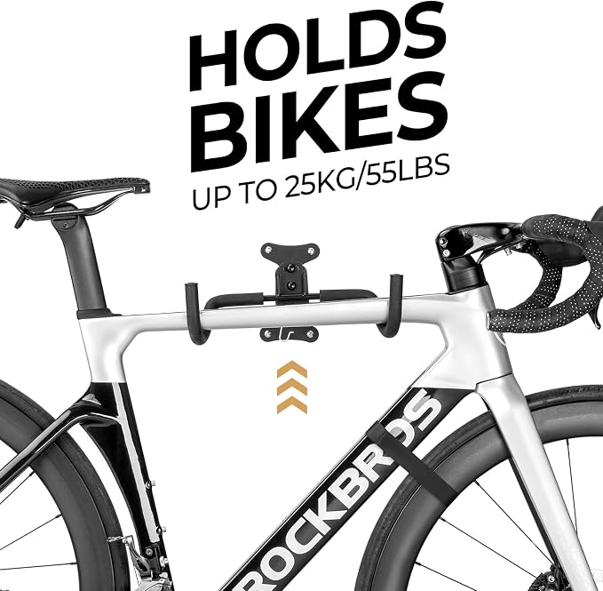 ROCKBROS Horizontal Bike Wall Mount, Adjustable Wall Bike Mount Hanger - Image 2