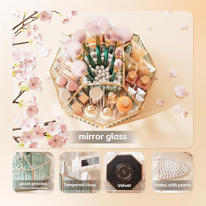 360° Rotating Makeup Organizer Spinning Vanity Organizer - Image 4