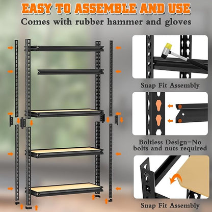 LEVELEVE 5-Tier Storage Shelving Unit, - Image 8