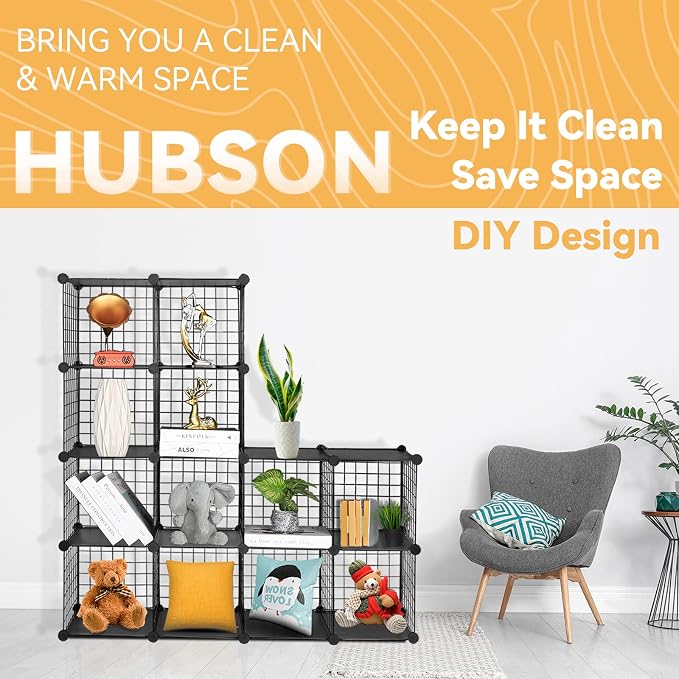 HUBSON Wire Cube Storage Organizer, Book/Toy/Craft/Potted Plants and petCloset - Image 6