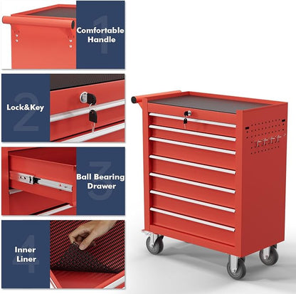 7-Drawer Tool Chest, Rolling Tool Cart - Image 4