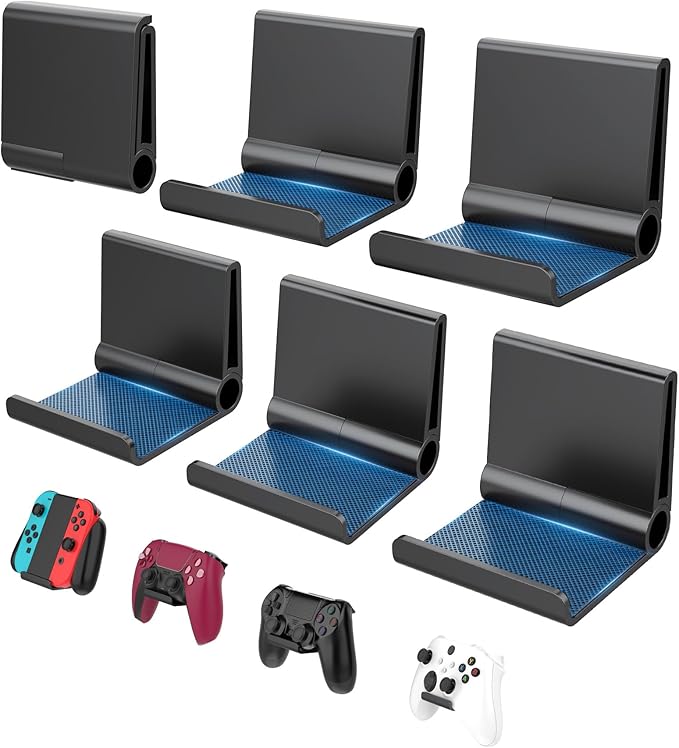 6 Pack Foldable Controller Wall Mount Holder by 6amLifestyle