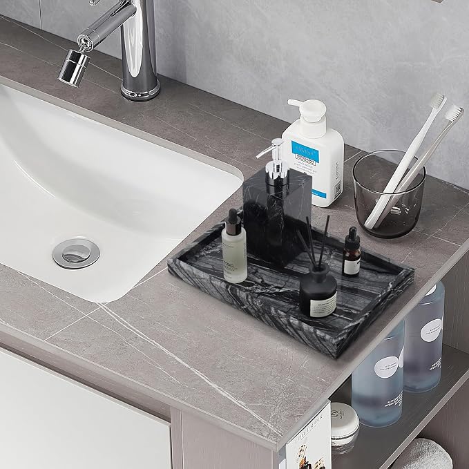 Real Natural Marble Tray for Bathroom, Kitchen and Desktop, Rectangle Genuine - Image 5