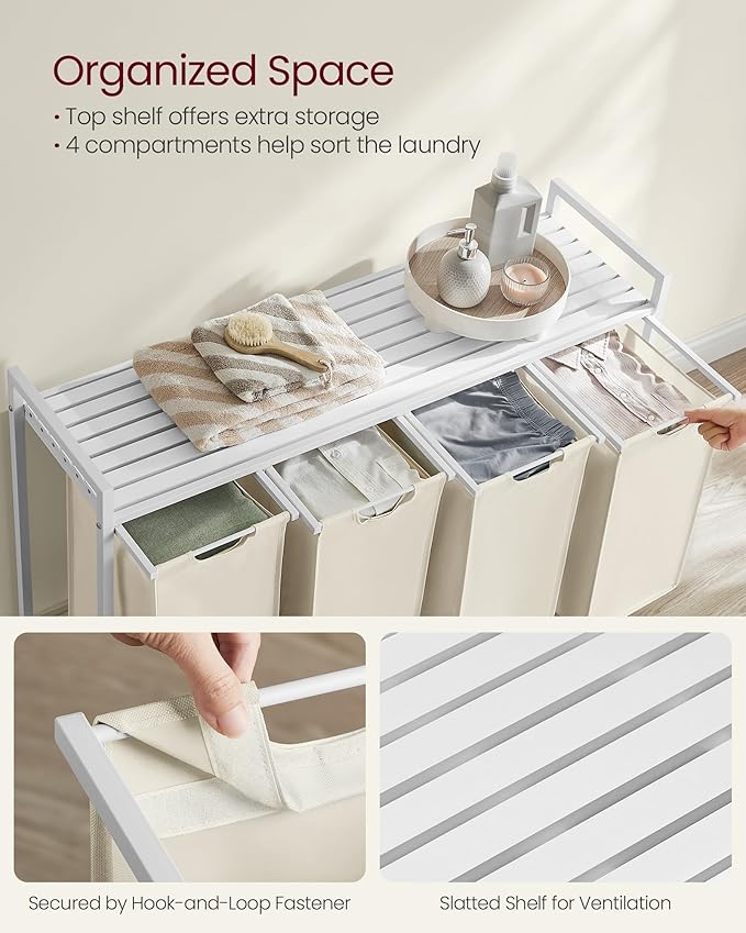 VASAGLE Laundry Hamper, Laundry Basket, Laundry Sorter - Image 3