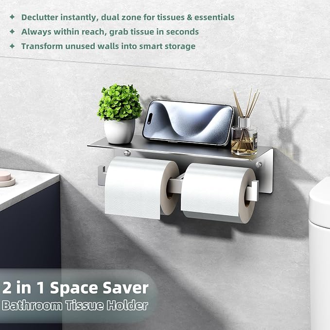 APLusee Double Toilet Paper Holder - Image 2