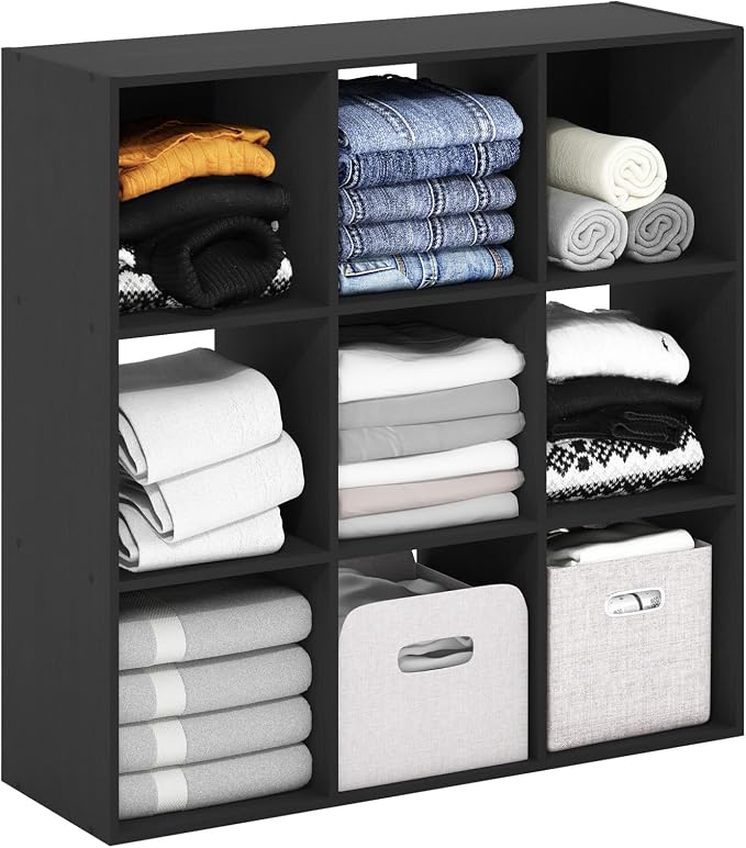 Furinno PELLI Closet Organizers and Storage, 9-Cube Closet Organizer, Open by Furinno-FitsYourSpaceFitsYourBudget