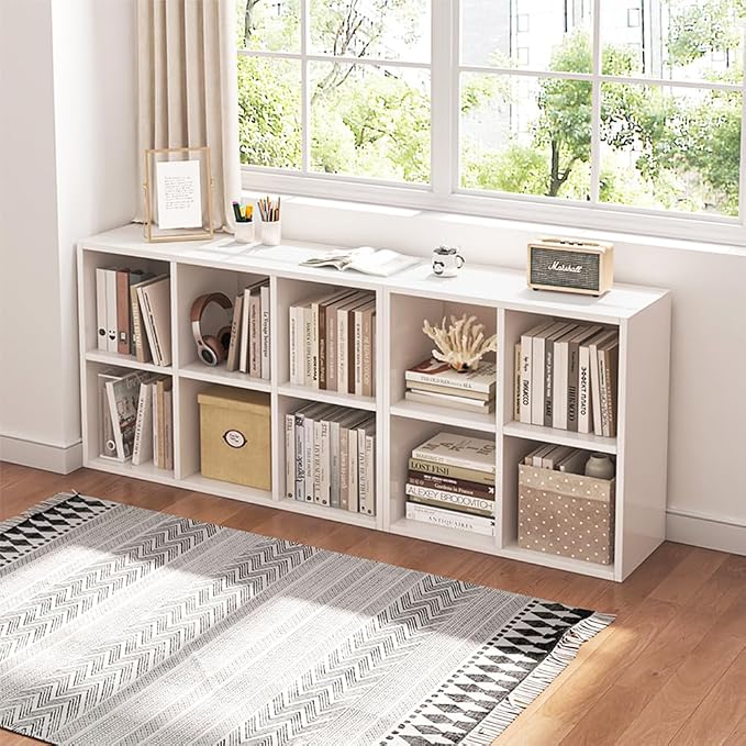 NELYE 4 Cube Organizer Bookcase White Open Shelf | Suitable - Image 7