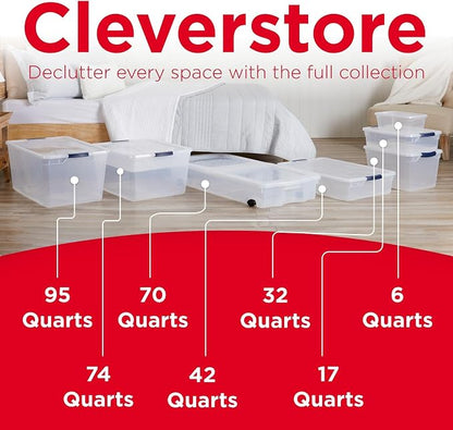 Rubbermaid Cleverstore Clear 32 Qt, 6 Pack Stackable Plastic Storage Bins - Image 6