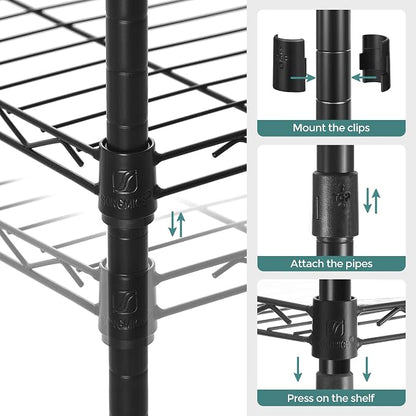 SONGMICS Storage Shelf, Bathroom Storage Rack, 5 Tier, Ink Black | Small space - Image 8