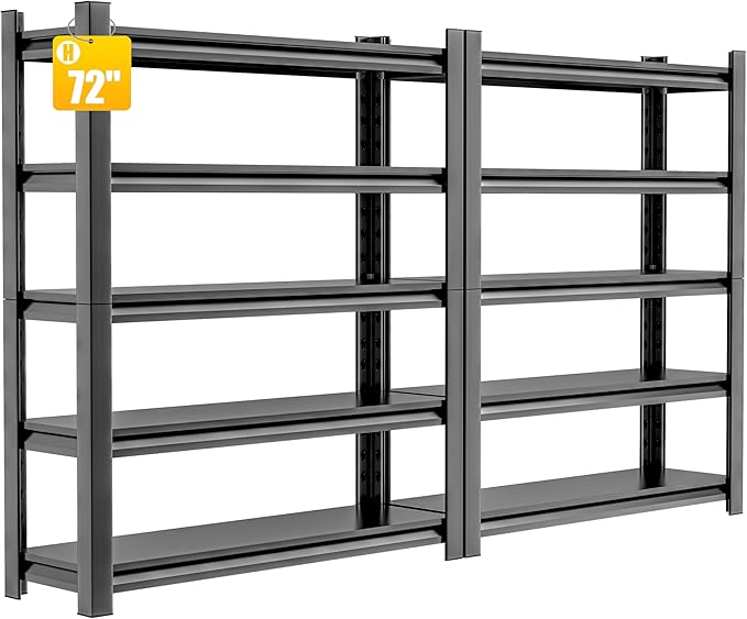 2 Sets Garage Shelving Unit 24" D x 48" W x 72" H Heavy Duty Storage Shelves by HzdbhdGarageShelving