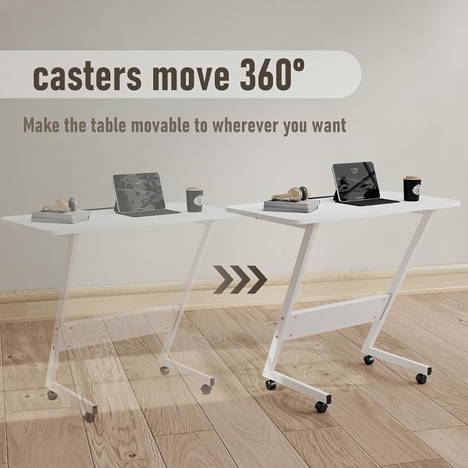 Overbed Bedside Table with Wheels, Small Desk Portable Rolling, Overbed Table - Image 6