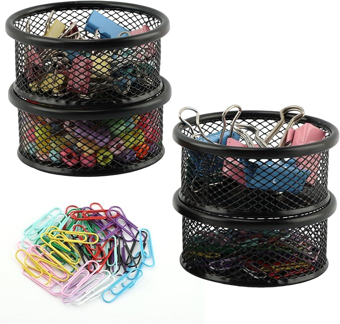 Paper Clip Holder With 50PCS Colored paper clips, 2/4PCS Stackable PaperClip - Image 8