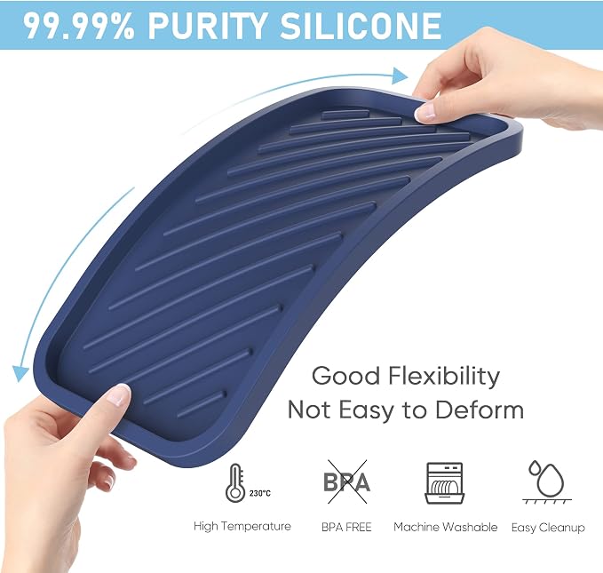 EG-SIPRO Silicone Sponge Holder, Large 10" Kitchen Sink Organizer Tray Kitchen - Image 3