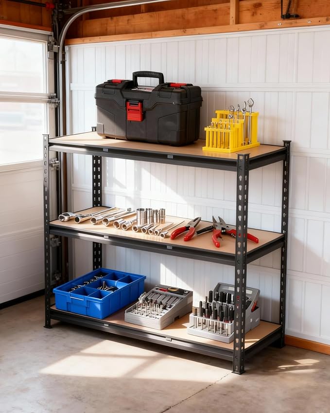 60x24x36 Heavy Duty Garage Storage Shelves, 3-Tier Adjustable Metal Shelving - Image 8