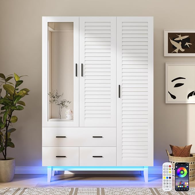 jiteentarou 3 Door Armoire Wardrobe Closet Cabinet - Image 3