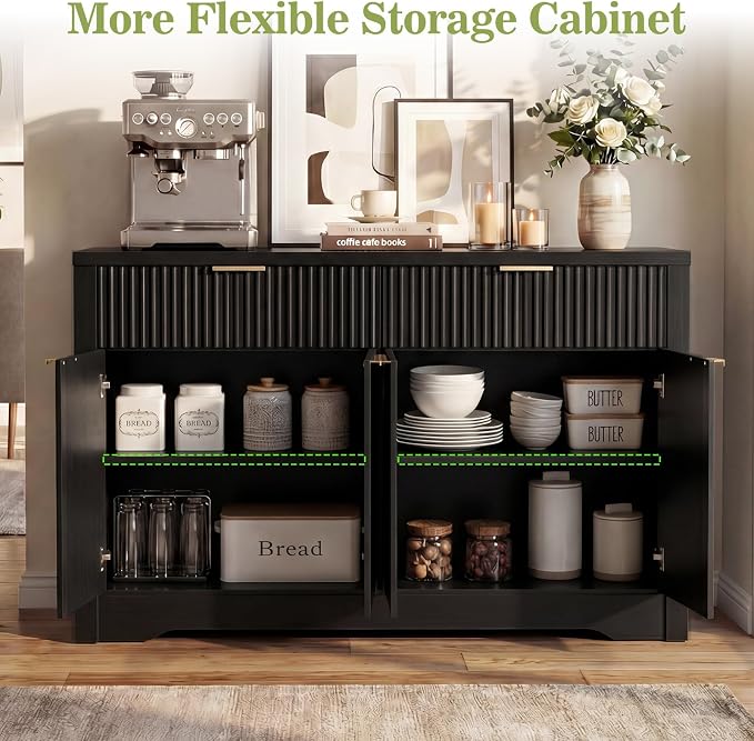 Cyclysio 55" Fluted Buffet Cabinet - Image 6