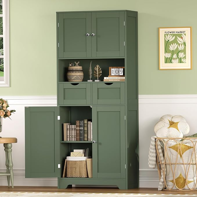 TEENFON 57.8" H Tall Bathroom Storage Cabinet - Image 6