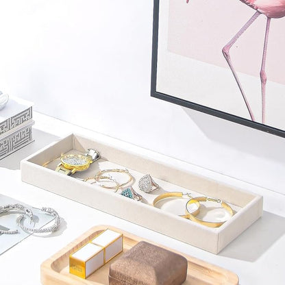 Divided Drawer Organizer Tray, Velvet Jewelry Storage Tray, Necklace Bracelet - Image 3