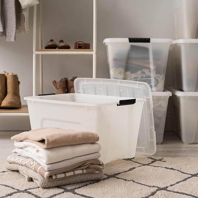 IRIS USA 54 Qt Stackable Plastic Storage Bins - Image 5