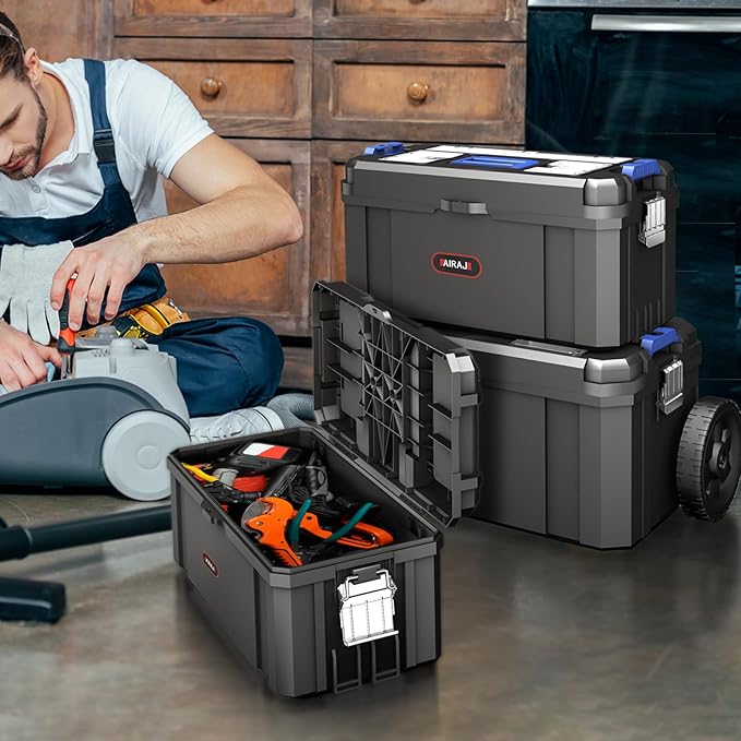 3 IN 1 Rolling Tool Box With Wheels, Stackable Tool Box, Modular Tools Storage - Image 6