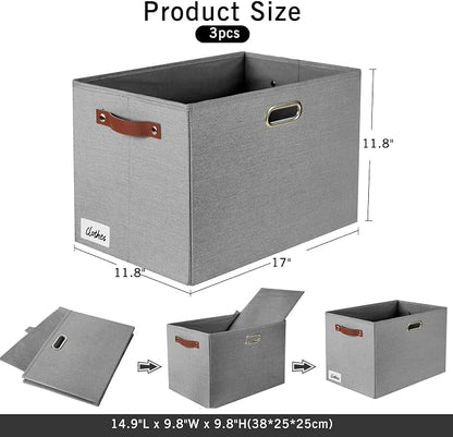 3-Pack Foldable Fabric Storage Bins - Image 2