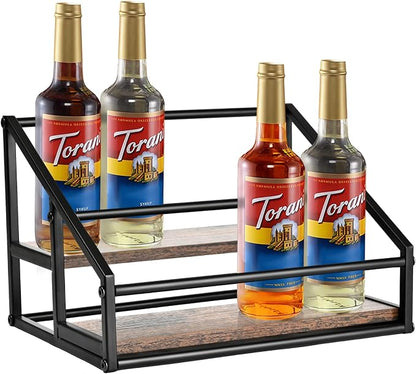 Coffee Syrup Organizer, 2-Tier 8 Bottles Coffee Syrup Rack by Unknown