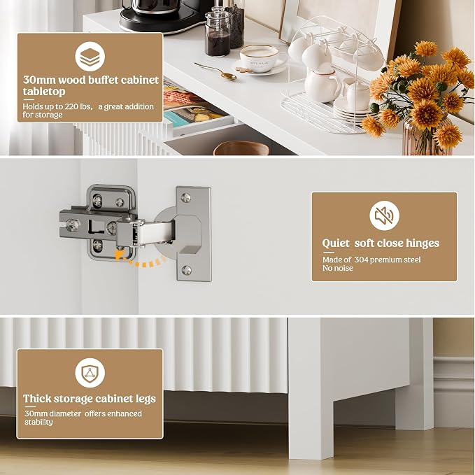 Lulive 55" Sideboard Buffet Cabinet - Image 6
