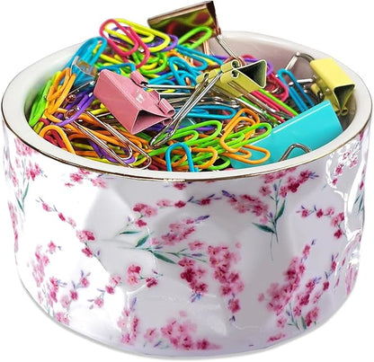 Paper Clip Holder Ceramic Paper Clip Holders Floral Paperclips Holder Dispenser by CuteThingsforHome