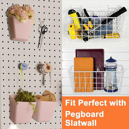 Pegboard Basket Organizers, Peg Board Large Baskets Hooks Bins Cups Tool - Image 4
