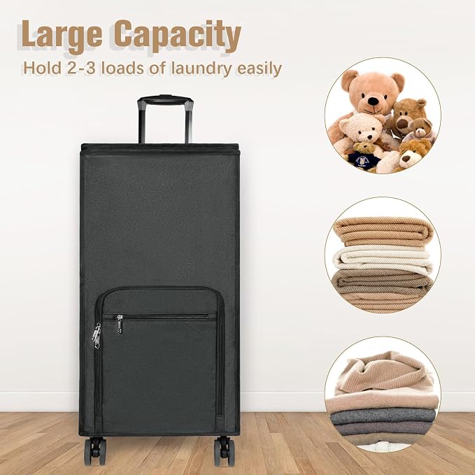 Bukere Extra Large Rolling Laundry Basket - Image 2