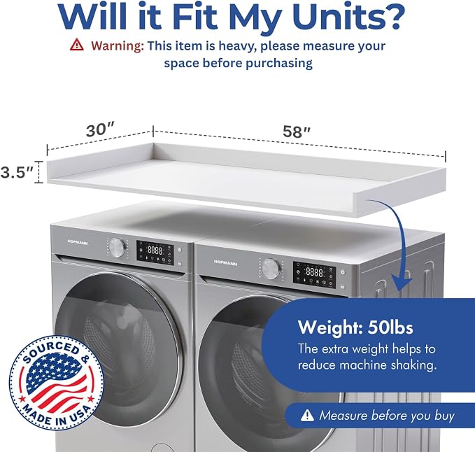 OfficeSimpli Large Washer Dryer Countertop 30 x 58 - Image 2