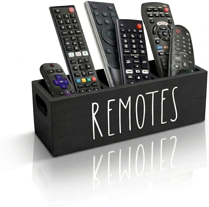Remote Control Holder, Farmhouse Remote Storage Caddy, Bedside TV Controller Box by CHONIC