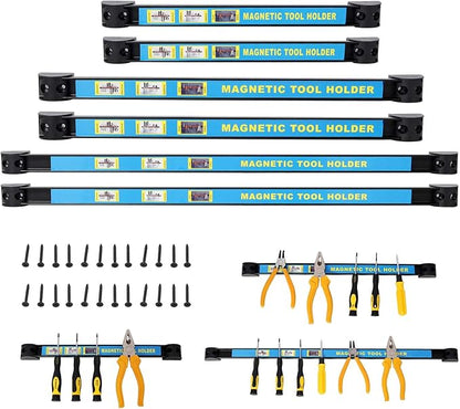 6-Pack Heavy Duty Magnetic Tool Bar Set – 2×12", 2×24" Magnetic Tool Holder by SRECELL