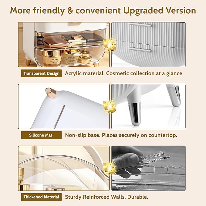 Makeup Organizer with Drawers-Cosmetic Display Case - Image 5