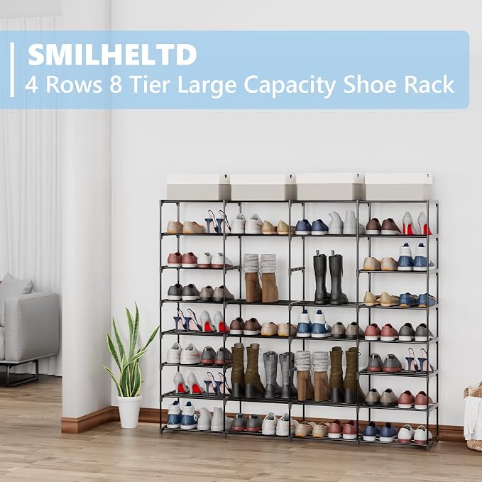 SMILHELTD Large Shoe Rack 4 Row 8 Tier - Image 4