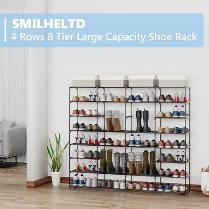 SMILHELTD Large Shoe Rack 4 Row 8 Tier - Image 4