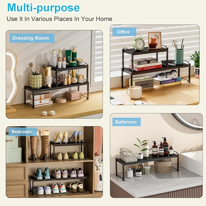 Expandable Cabinet Shelf Organizer, Adjustable kitchen Countertop Storage | 2 - Image 9