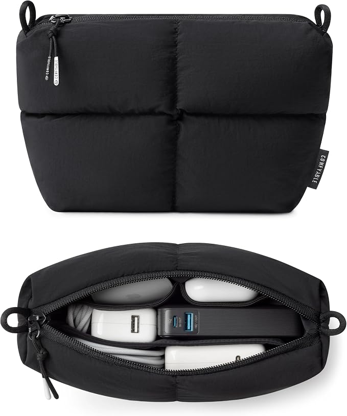 Comfyable Puffy Electronics Organizer Travel Case, Cute Tech Pouch by Comfyable