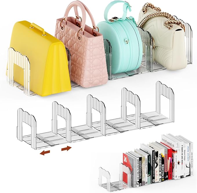 Clear Purse Organizer for Closet, Adjustable Purse Storage Handbag Storage by Unknown