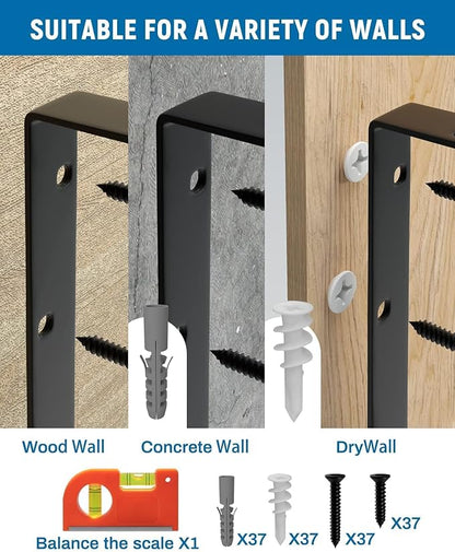 12-Pack 11 Inch Heavy Duty Shelf Brackets, Large Floating Wall Bracket - Image 5