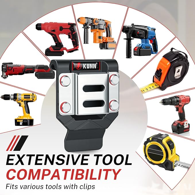 KUNN Drill Holder for Tool Belt, Drill Belt Clip & Tape Measure Holster | - Image 7