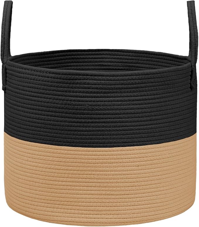 JMvicyroam 65L Extra Large Machine Washable Cotton Rope Blanket Basket | by JMvicyroam