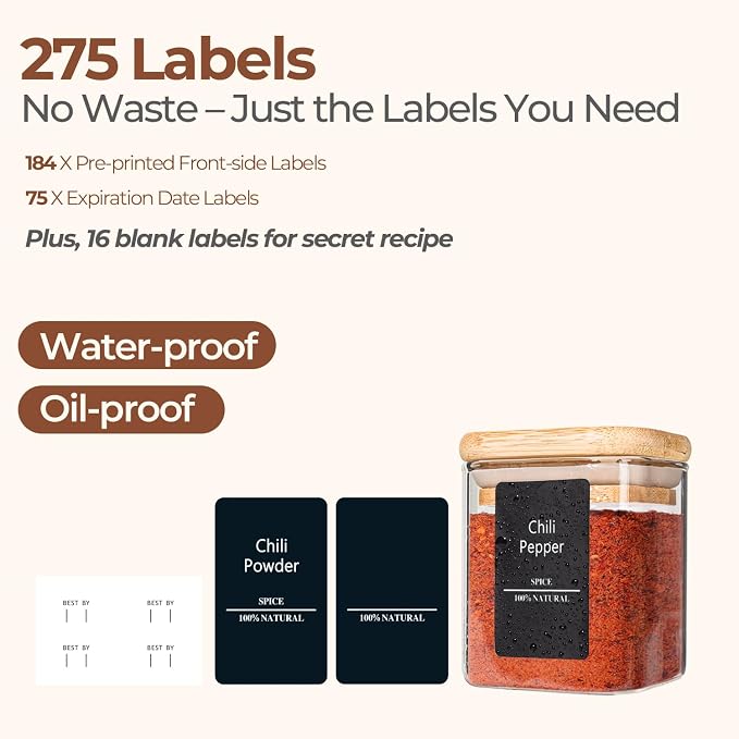 ComSaf 12Pcs Glass Spice Jars - Image 5
