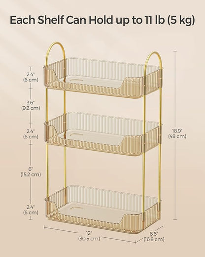 SONGMICS Makeup Organizer, 3-Tier Skincare Organizer Countertop, Customizable - Image 5
