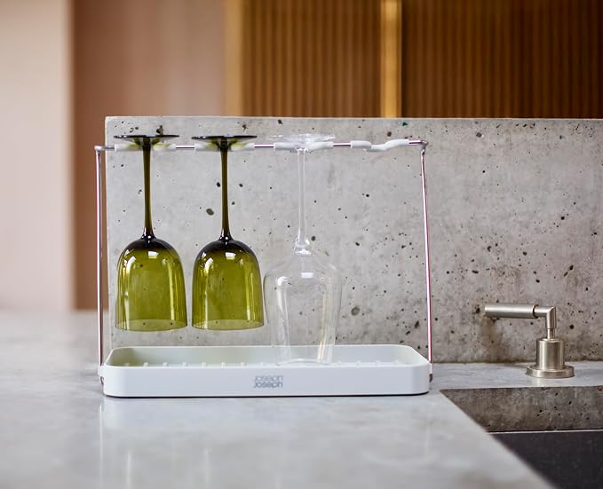 Joseph Joseph DrySmart Folding Stemmed Wine Glass Drying Rack, Space-Saving - Image 6