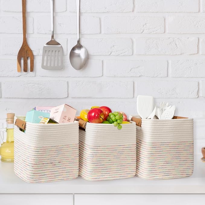 danpinera 11"x11" Storage Cubes, Soft Boho Storage Basket - Image 8