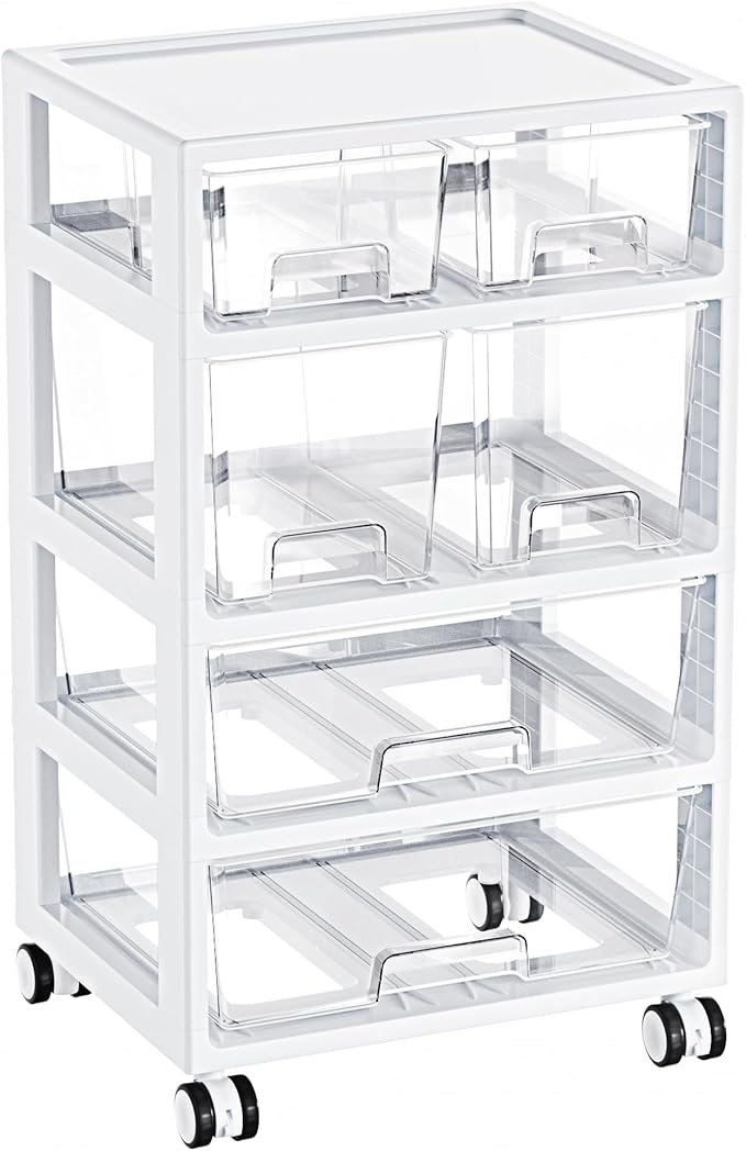 Vtopmart Plastic Drawer Storage Orangizer, 4 Tier 6 Drawers by Vtopmart